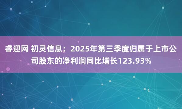 睿迎网 初灵信息：2025年第三季度归属于上市公司股东的净利润同比增长123.93%
